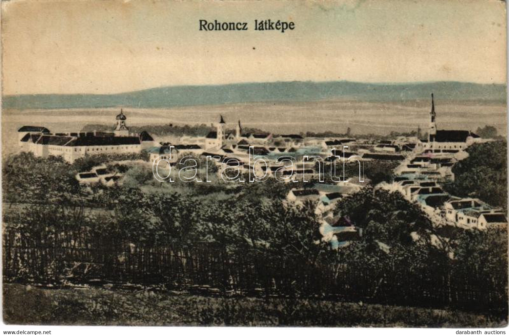 * T2/T3 1920 Rohonc, Rechnitz; Látkép, Batthyány Kastély. Stelczer Adolf Kiadása / General View, Castle (EK) - Ohne Zuordnung