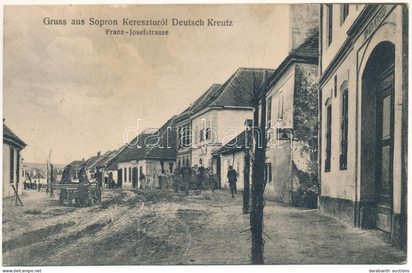 T2/T3 1915 Sopronkeresztúr, Németkeresztúr, Deutschkreutz Bei Oedenburg; Franz Josefstrasse / Ferenc József Utca, üzlet  - Unclassified