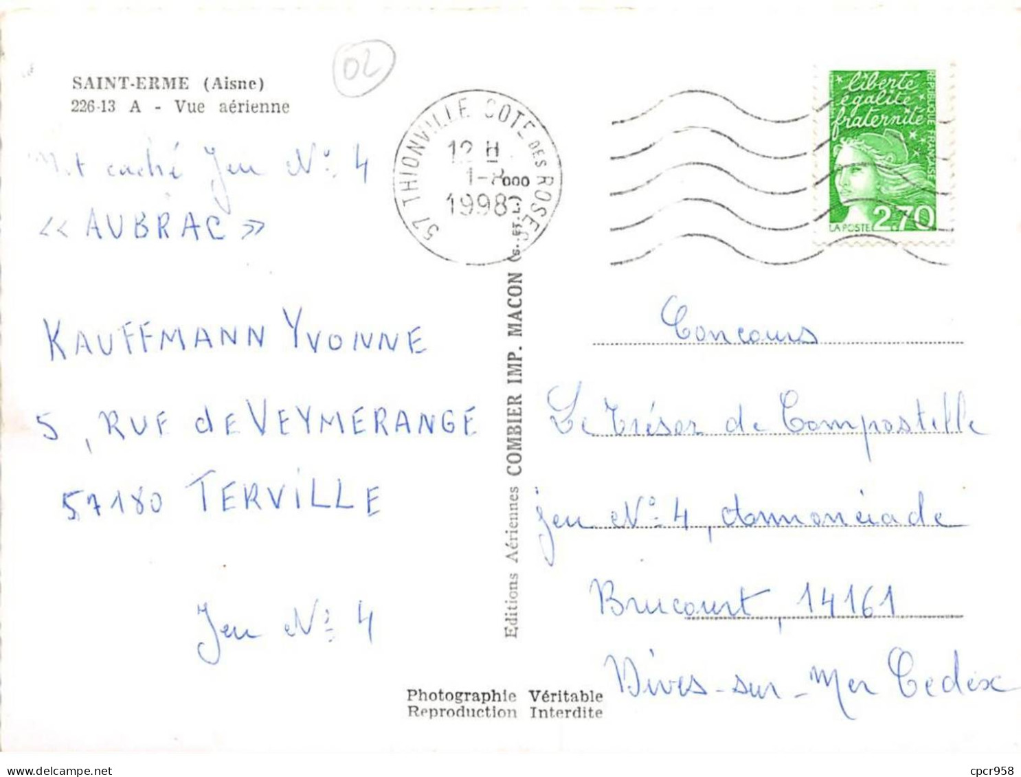 02 - SAN60210 - Saint Erme - Vue Aérienne - Editions Combier - 226-13 - CPSM 10x15 Cm - Autres & Non Classés