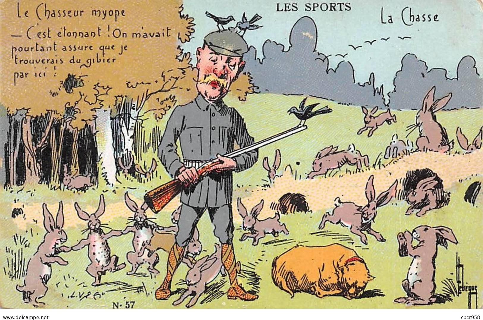 Sports - N°85634 - La Chasse N°57 - Le Chasseur Myope .... - Au Petit Profit - Carte Publicitaire - Hunting