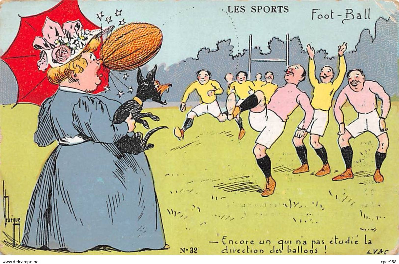 Sports - N°85617 - Football N°32 - Les Sports - Encore Un Qui N'a Pas .... - Au Petit Profit - Carte Publicitaire - Fussball