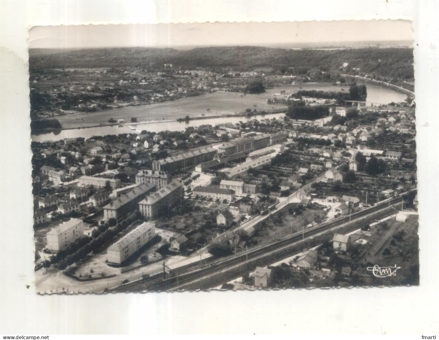 317-88. Champagne Sur Seine, Vue Générale Aérienne, Vallée De La Seine, Panorama Sur Thomery - Champagne Sur Seine