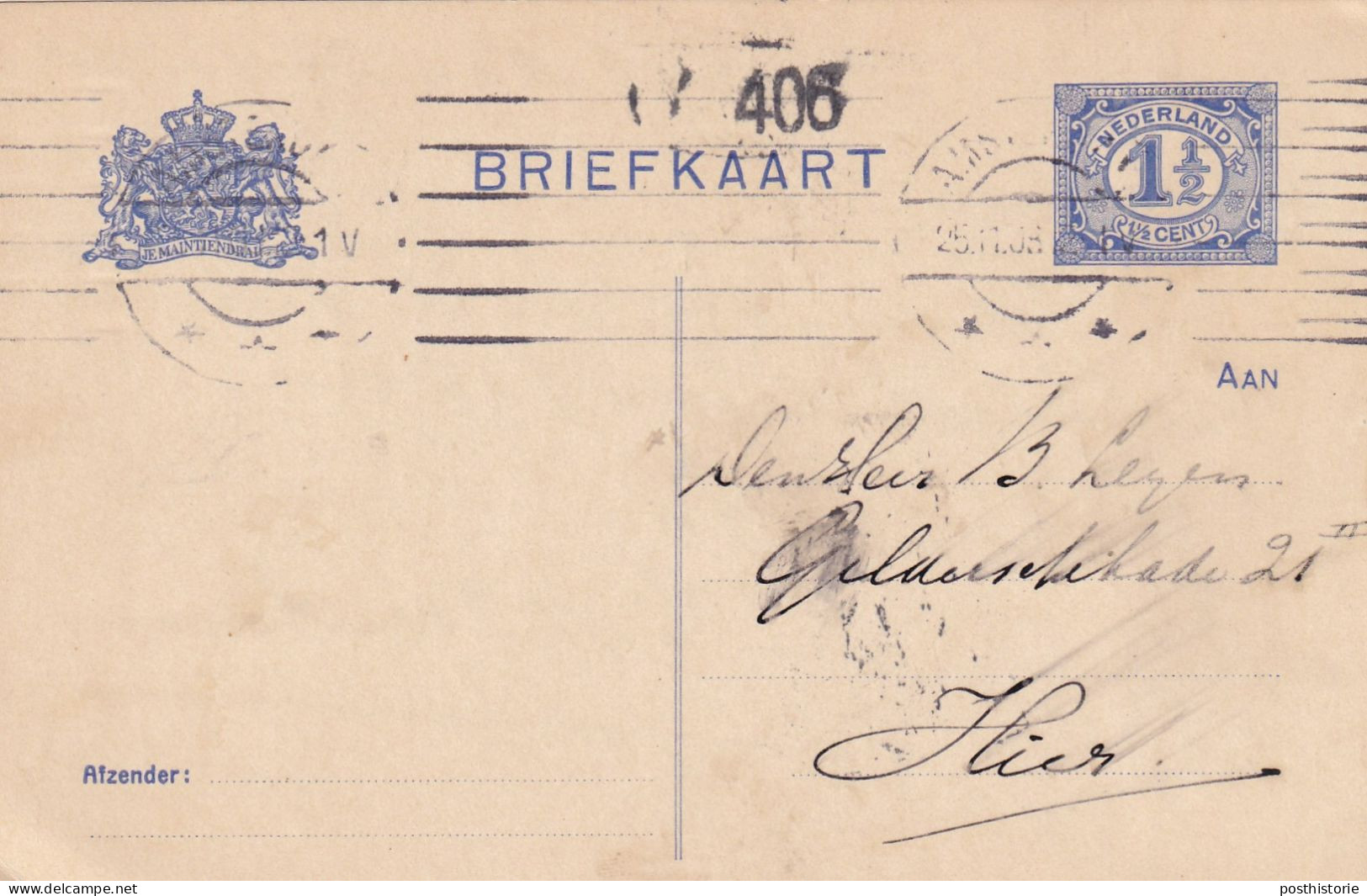 17 verschillende gebruikte briefkaarten 1908 / 1947