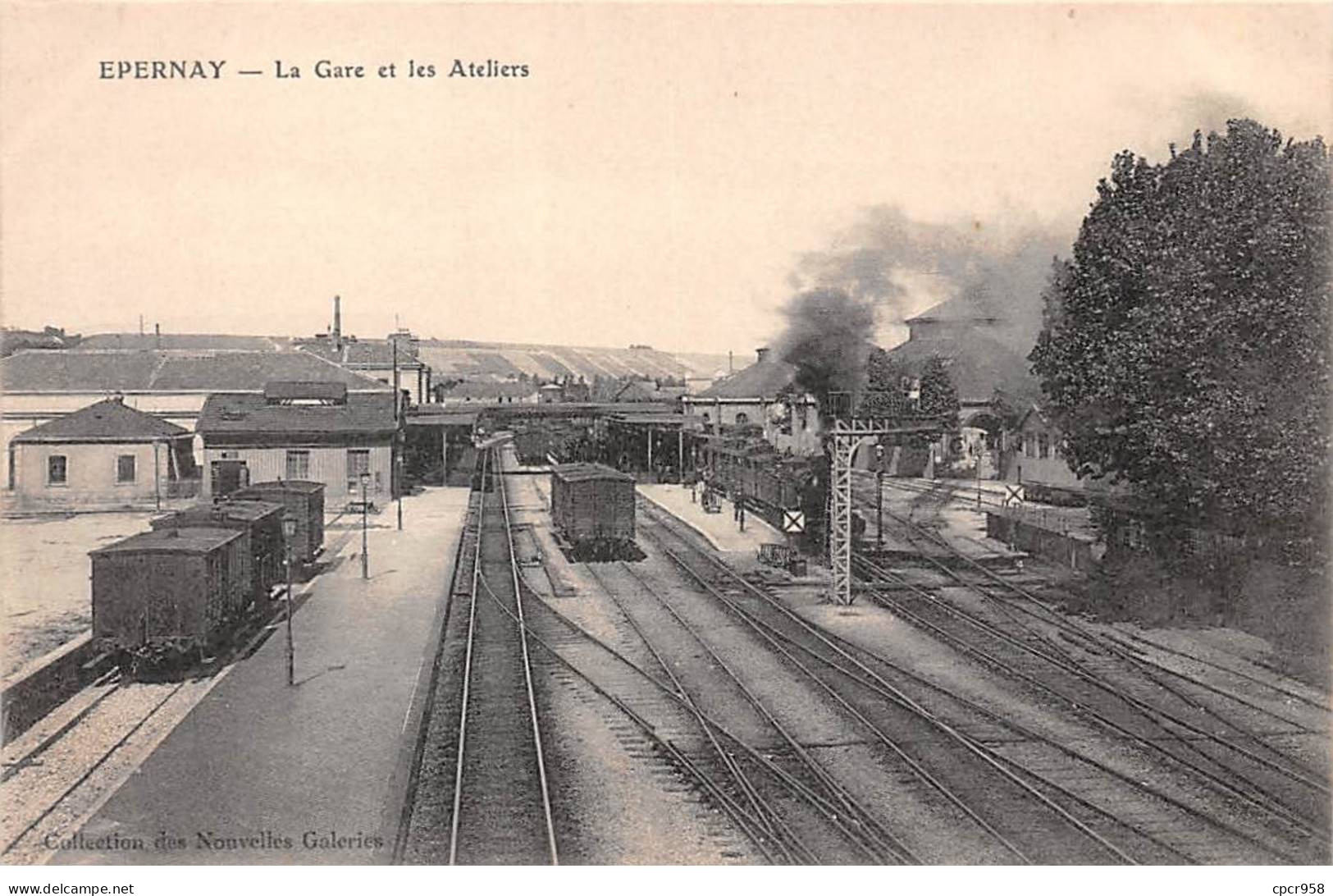 51-SAN59338-EPERNAY.La Gare Et Les Ateliers.Train - Epernay