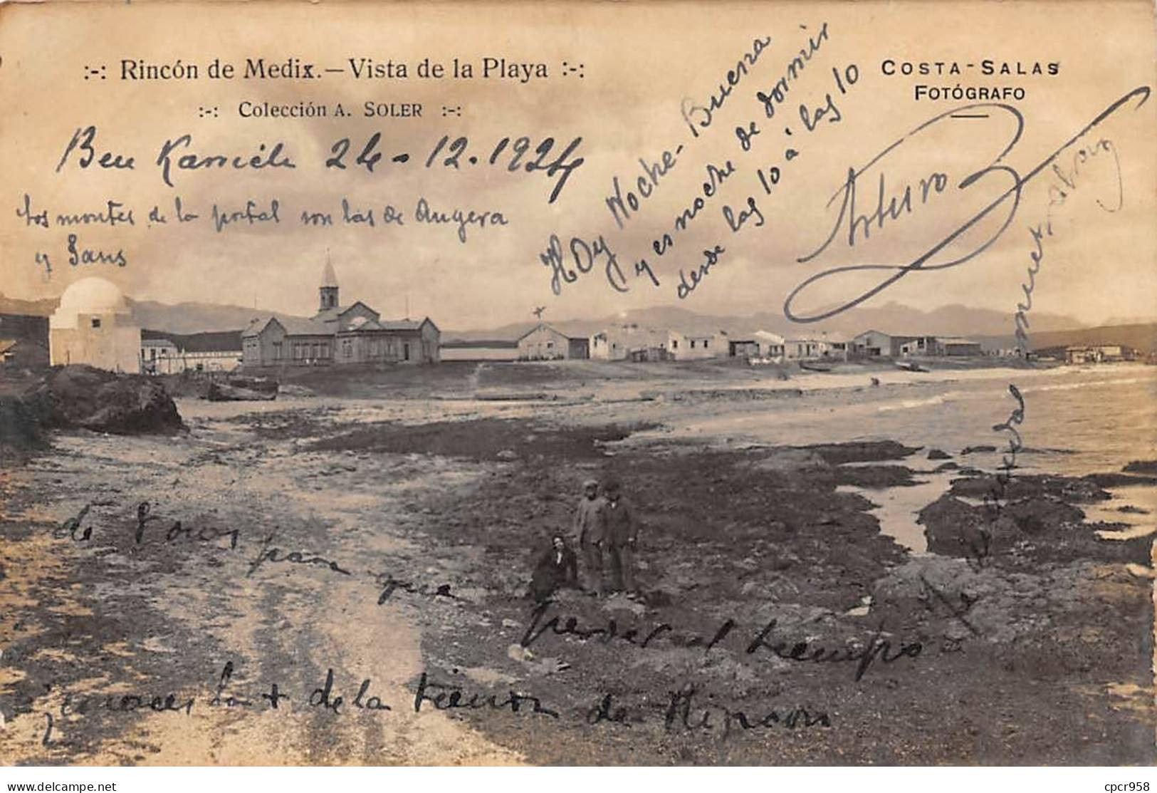 Espagne - N°85787 - Melilla - Rincon De Medix - Vista De La Playa - Carte Photo Avec Un Cachet Militaire - Melilla