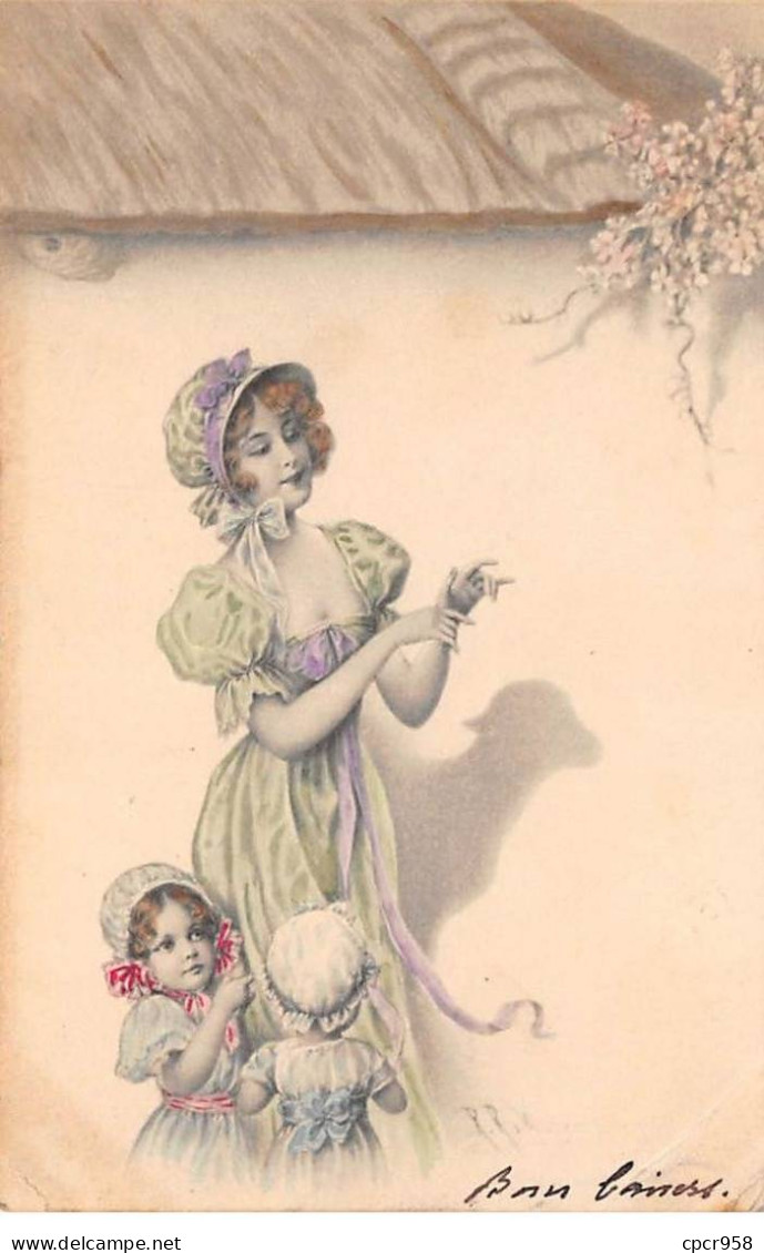 Illustrateur - N°85008 - M.M. Vienne N°213 - Jeune Femme Faisant Des Ombres Pour Des Fillettes - Vienne