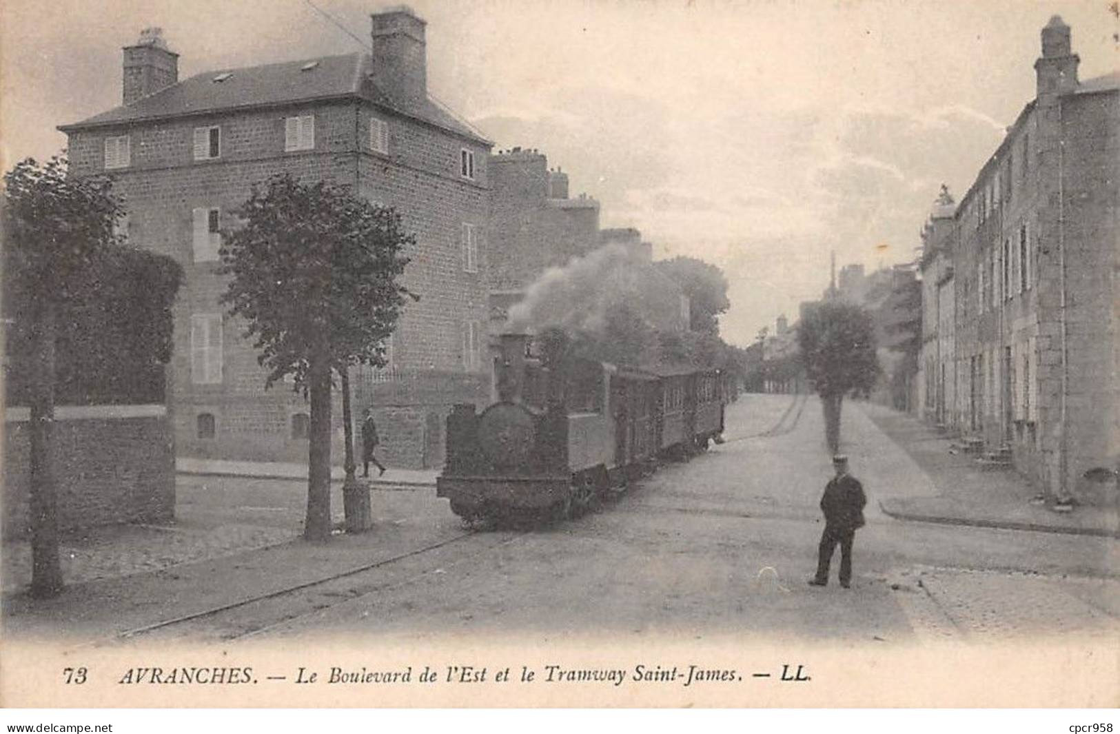 50-AM22101.Avranches.N°73.Boulevard De L'Est.Tramway Saint James.Train - Avranches