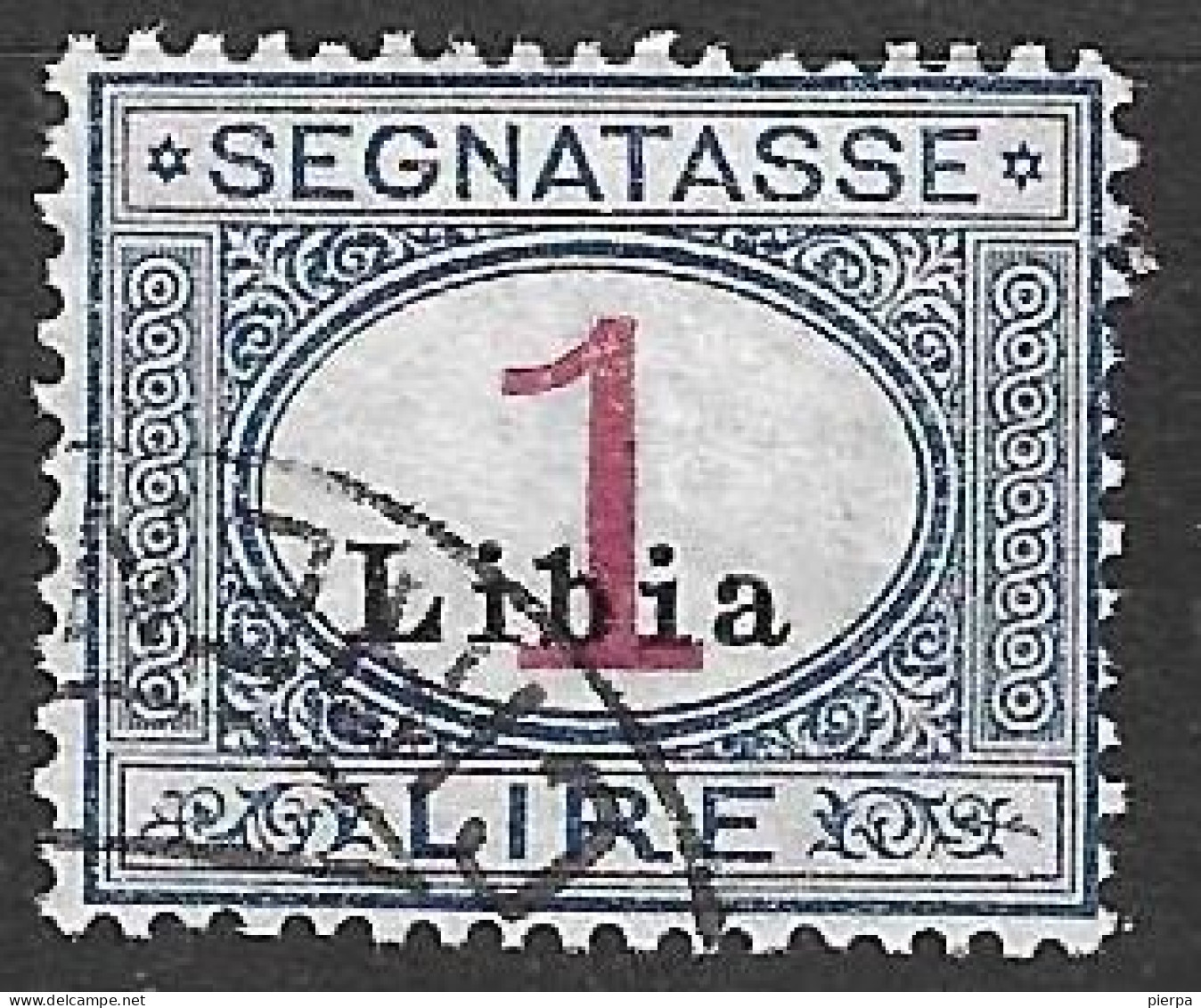 LIBIA COLONIA ITALIANA - 1915 - SEGNATASSE L. 1,00 - USATO (YVERT TX 8 - MICHEL RS 8 - SS SG 8) - Libya