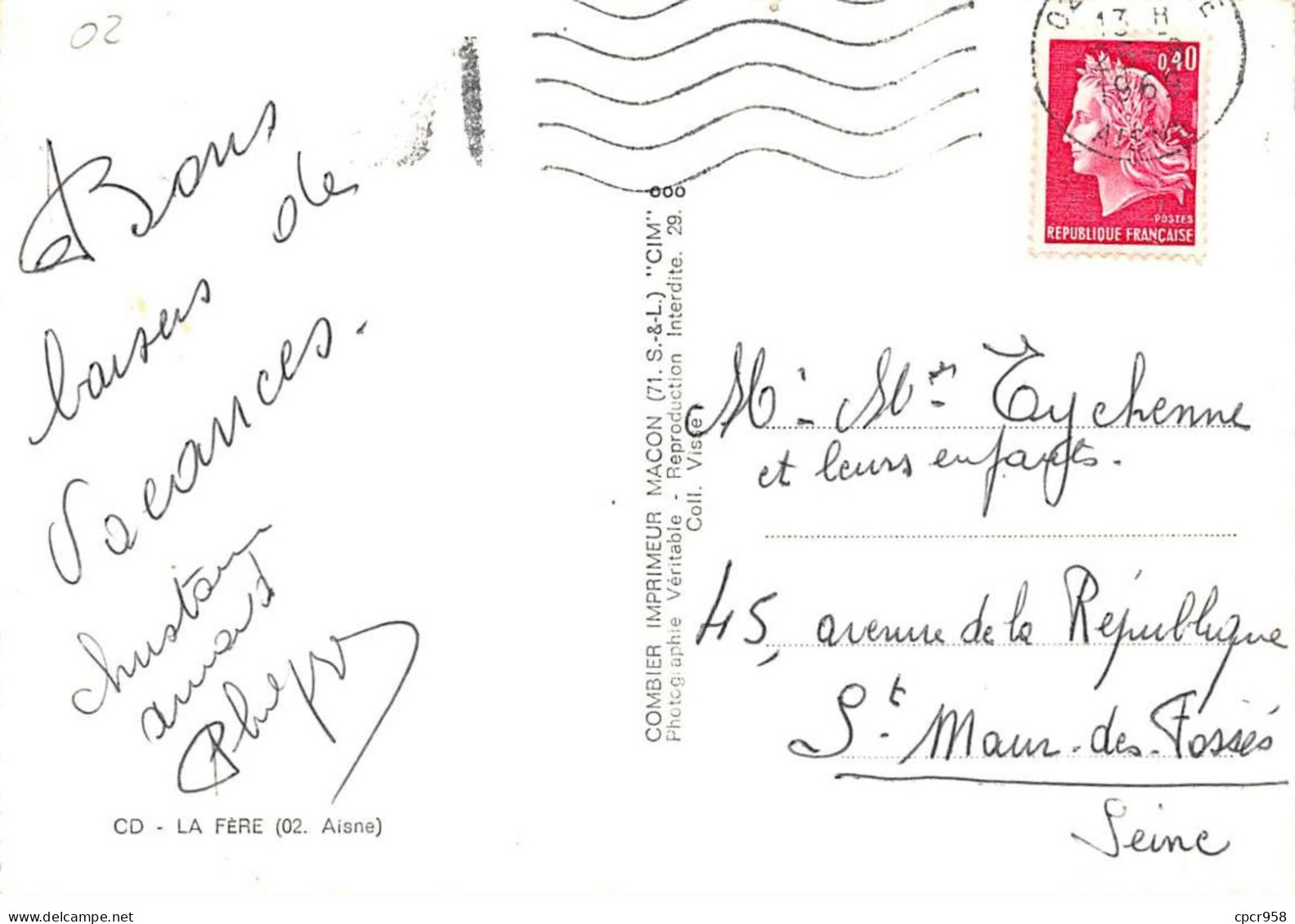 02 . N° Kri11242  .la Fere     . Multivue . N°cd  .  Edition Combier   . Cpsm 10X15 Cm . - Fere En Tardenois