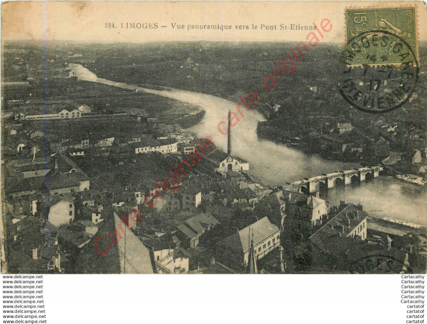 87.  LIMOGES . Vue Panoramique Vers Le Pont St-Etienne . - Limoges