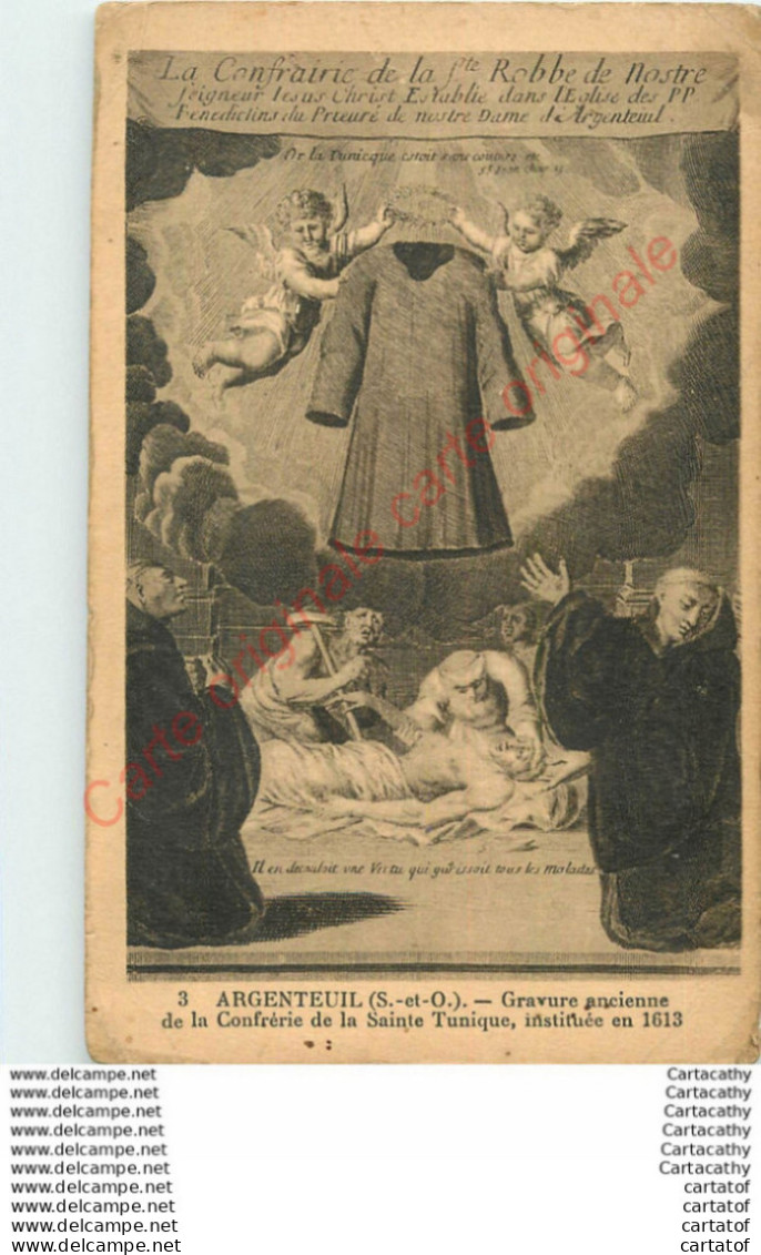 95.  ARGENTEUIL .  Gravure Ancienne De La Confrérie De La Sainte Tunique . - Argenteuil