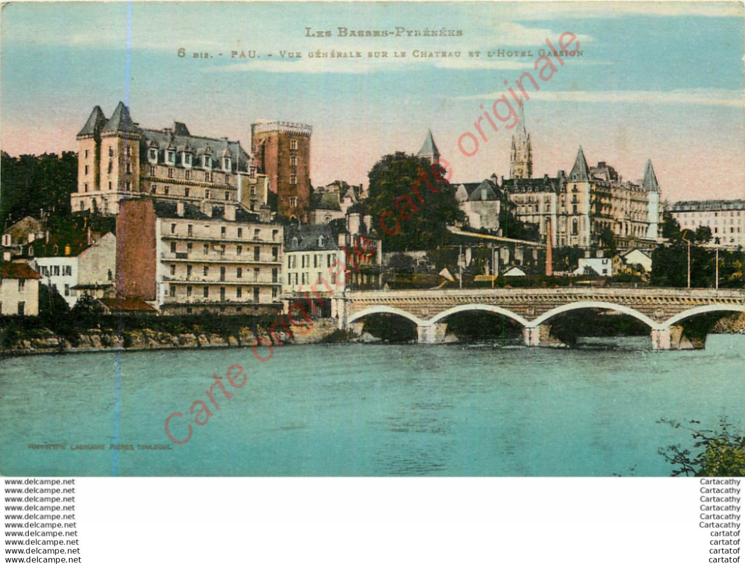 64.  PAU .  Vue Générale Sur Le Château Et L'Hôtel Gassion .  CPA LABOUCHE FRERES TOULOUSE . - Pau