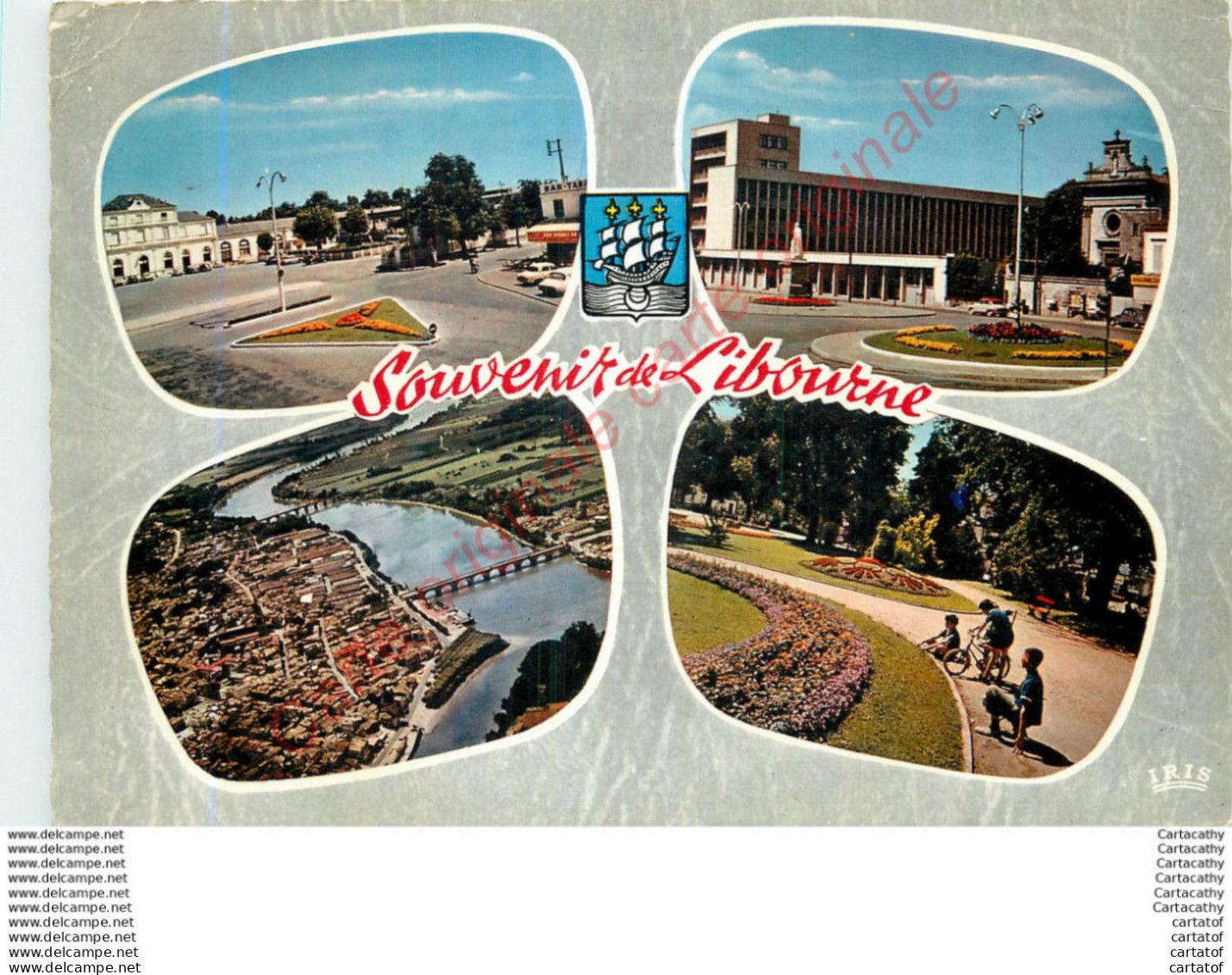 33.  Souvenir  De  LIBOURNE .  CP Multivues . - Libourne