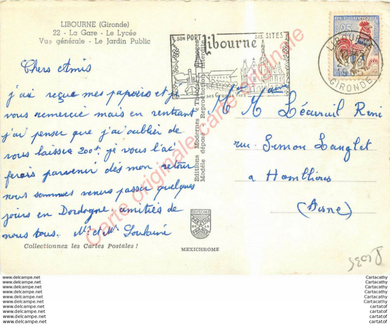 33.  Souvenir  De  LIBOURNE .  CP Multivues . - Libourne