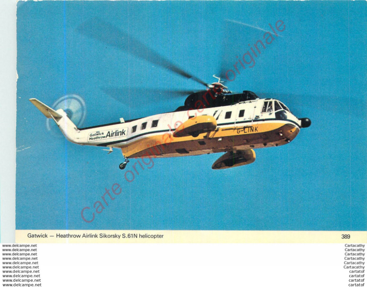 S 61N Helicopter .  Gatwick - Heathrow Airlink Sikorsky . - 1946-....: Moderne