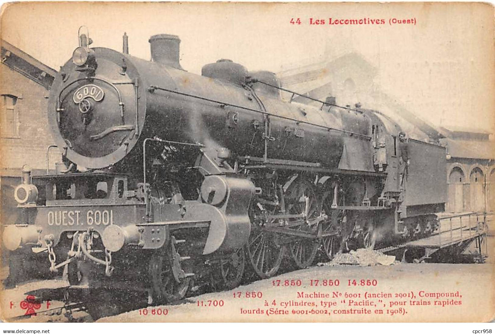 Chemins De Fer - N°86000 - Les Locomotives Ouest 44 - Machine N°6001 Compound - Treinen