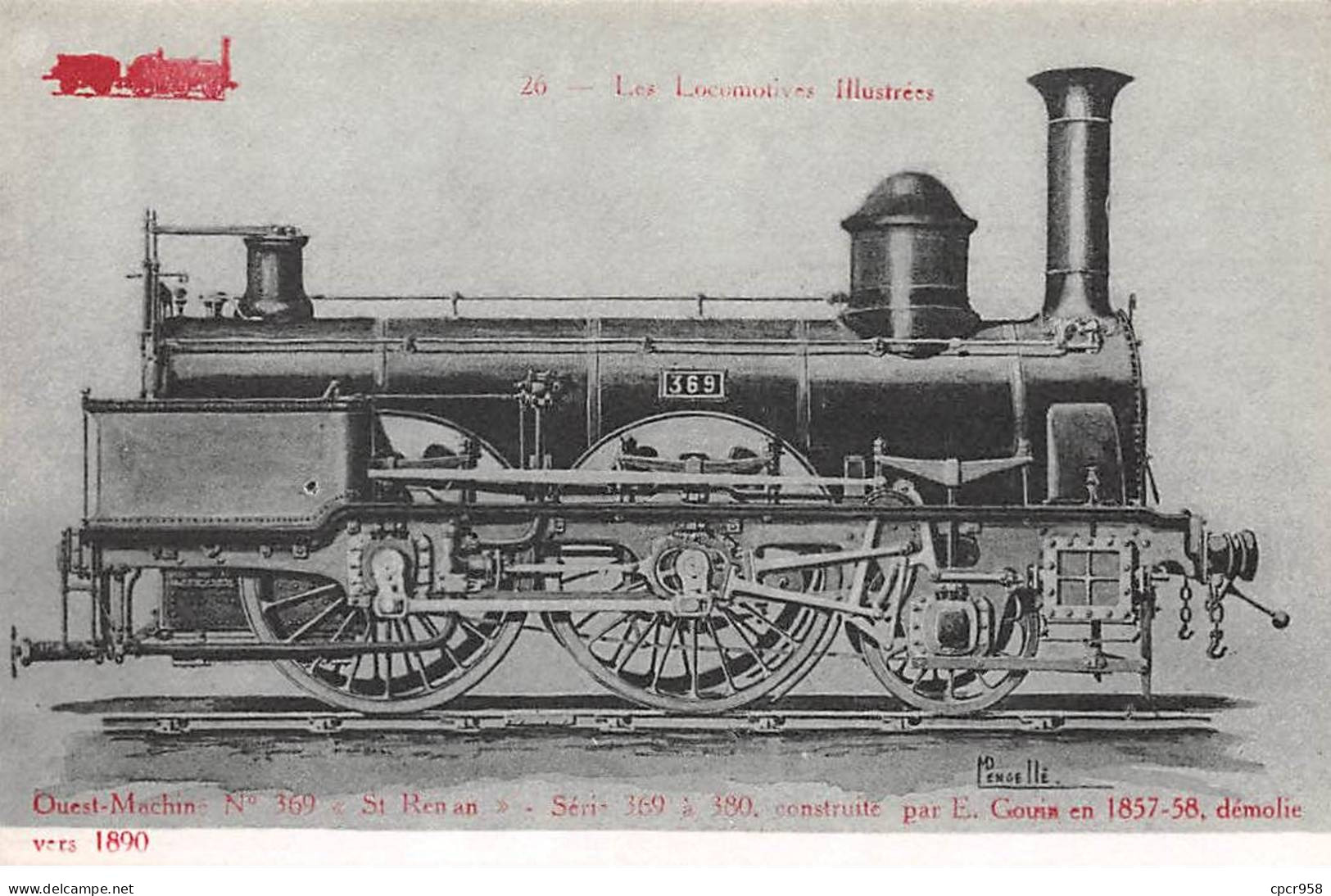 Chemins De Fer - N°85997 - Les Locomotives Illustrées 26 - Ouest Machine N°369 St Renan - Trains