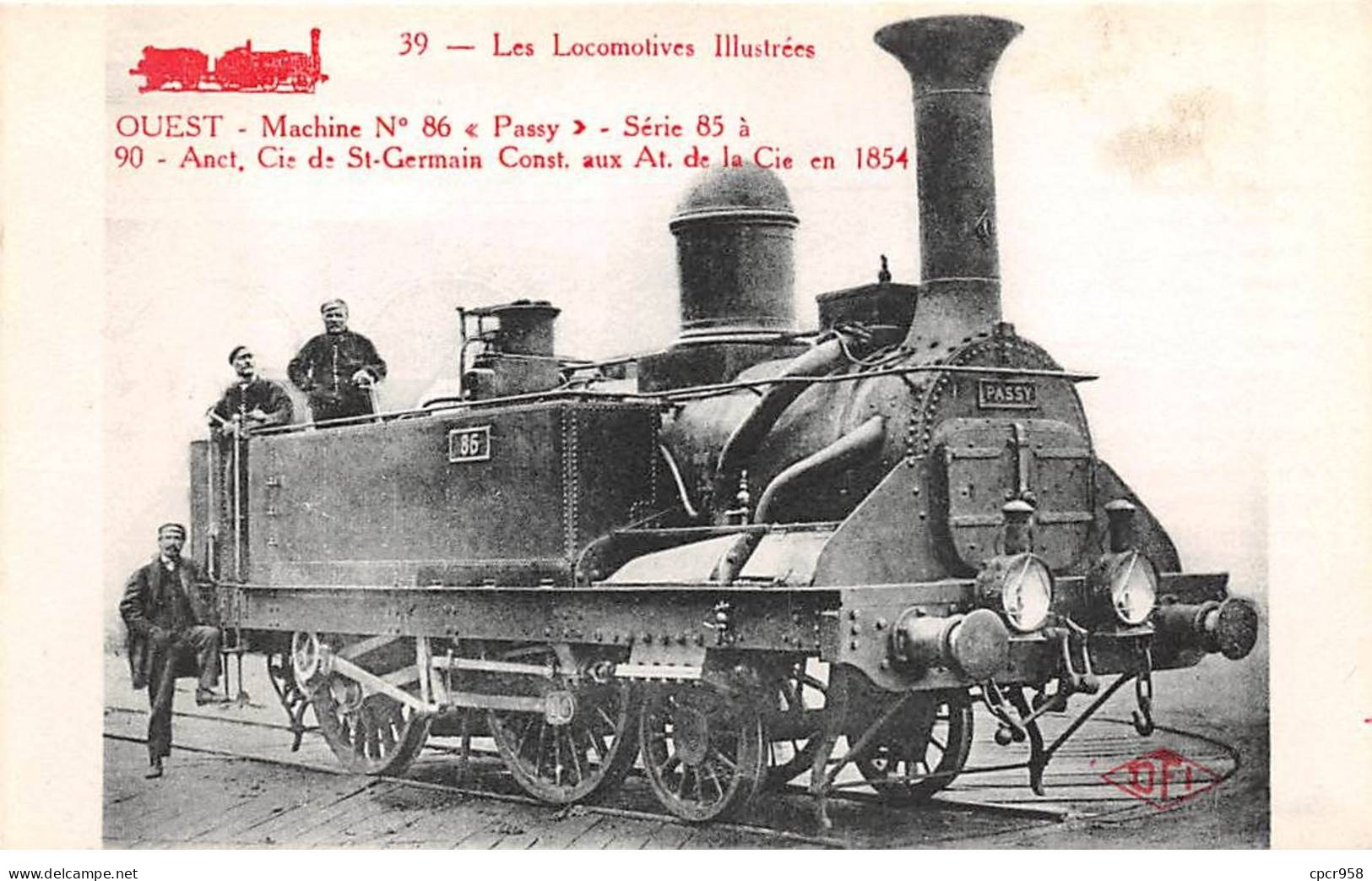 Chemins De Fer - N°85992 - Les Locomotives Illustrées 39 - Ouest Machine N°86 Passy - Treinen