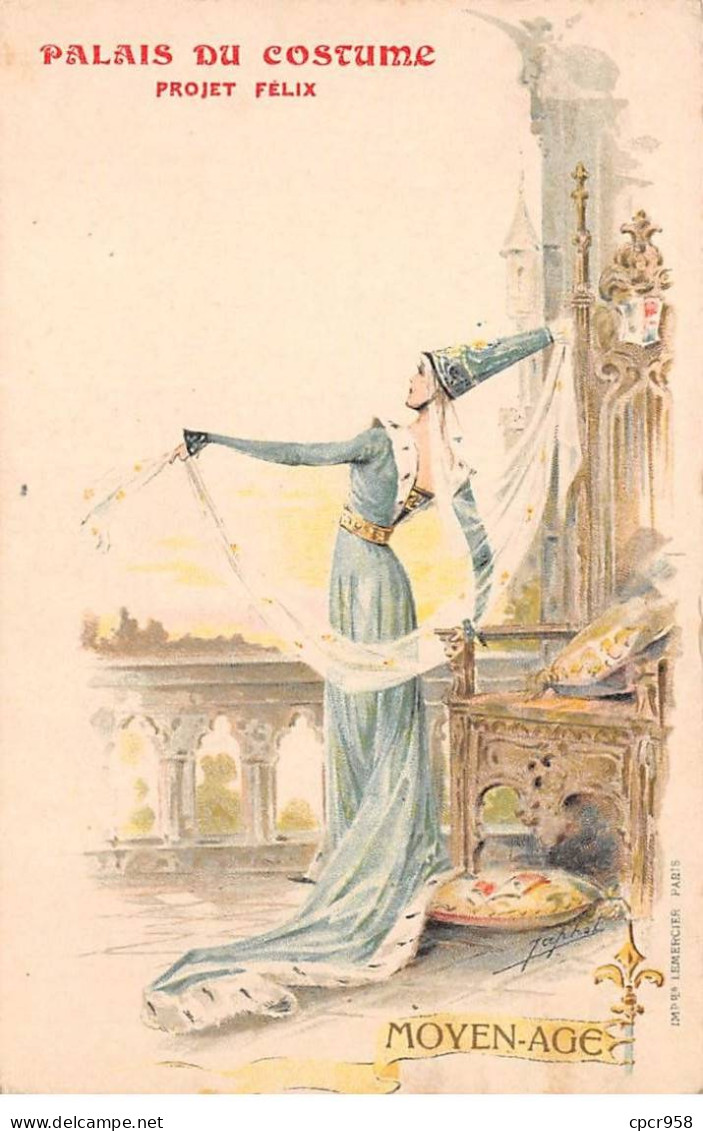 Illustrateur - N°85097 - Palais Du Costume - Projet Félix - Moyen-Age - Jeune Femme Sur Un Balcon - Andere & Zonder Classificatie