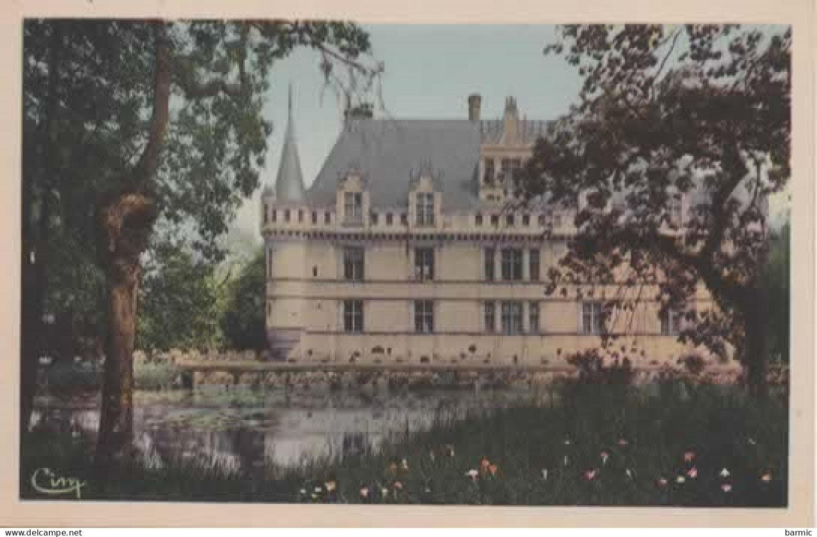 AZAY LE RIDEAU, LE CHATEAU, FACADE MERIDIONALE COULEUR REF 15818 - Azay-le-Rideau