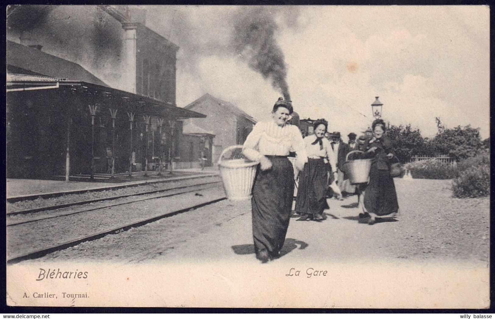 +++ CPA - BLEHARIES - La Gare - Carte Animée - 1906 // - Brunehaut