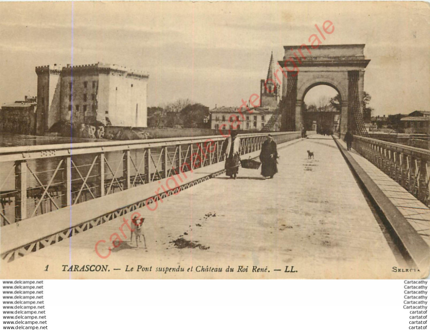 13.  TARASCON .  Le Pont Suspendu Et Château Du Roi René . - Tarascon