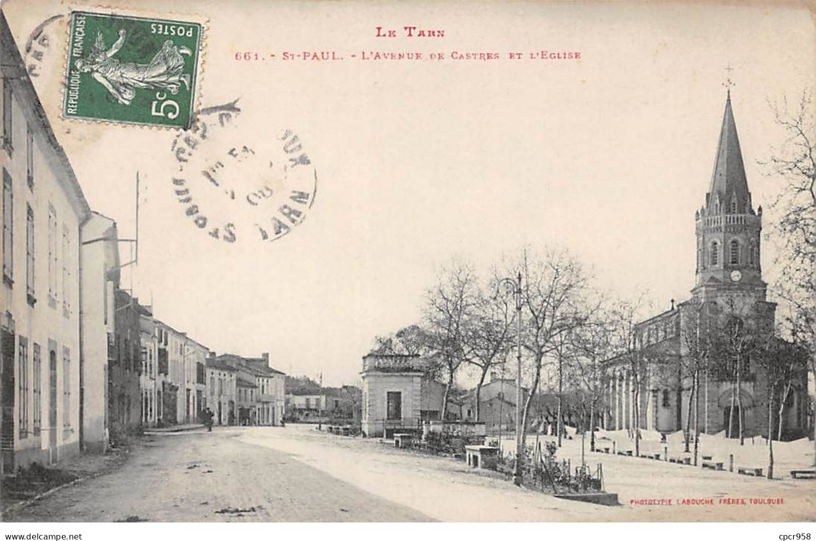 81-AM22529.Saint Paul.N°661.Avenue De Castres Et Eglise - Saint Paul Cap De Joux