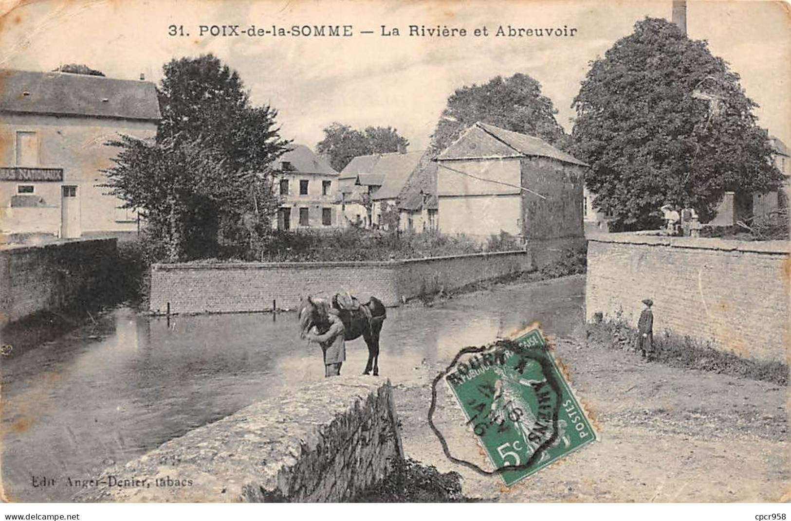 80-AM22474.Poix.N°31.Rivière Et Abreuvoir.Pli - Poix-de-Picardie