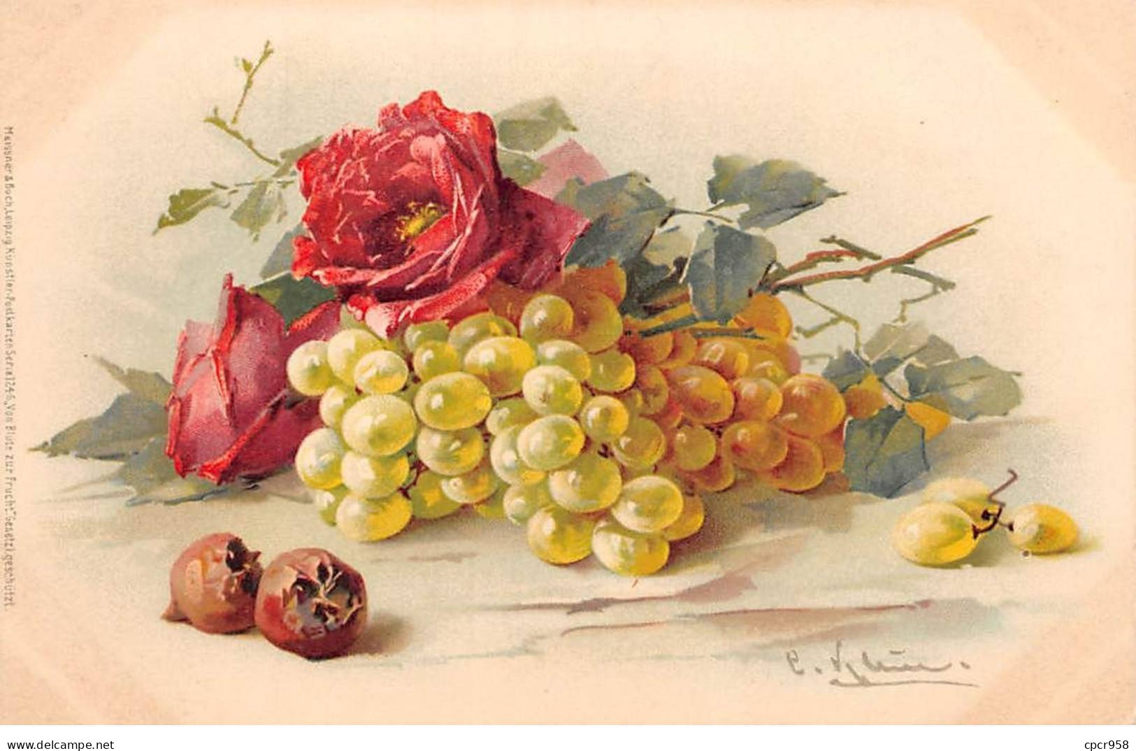 Illustrateur - N°86153 - C. Klein - Roses Et Grappes De Raisins - Klein, Catharina