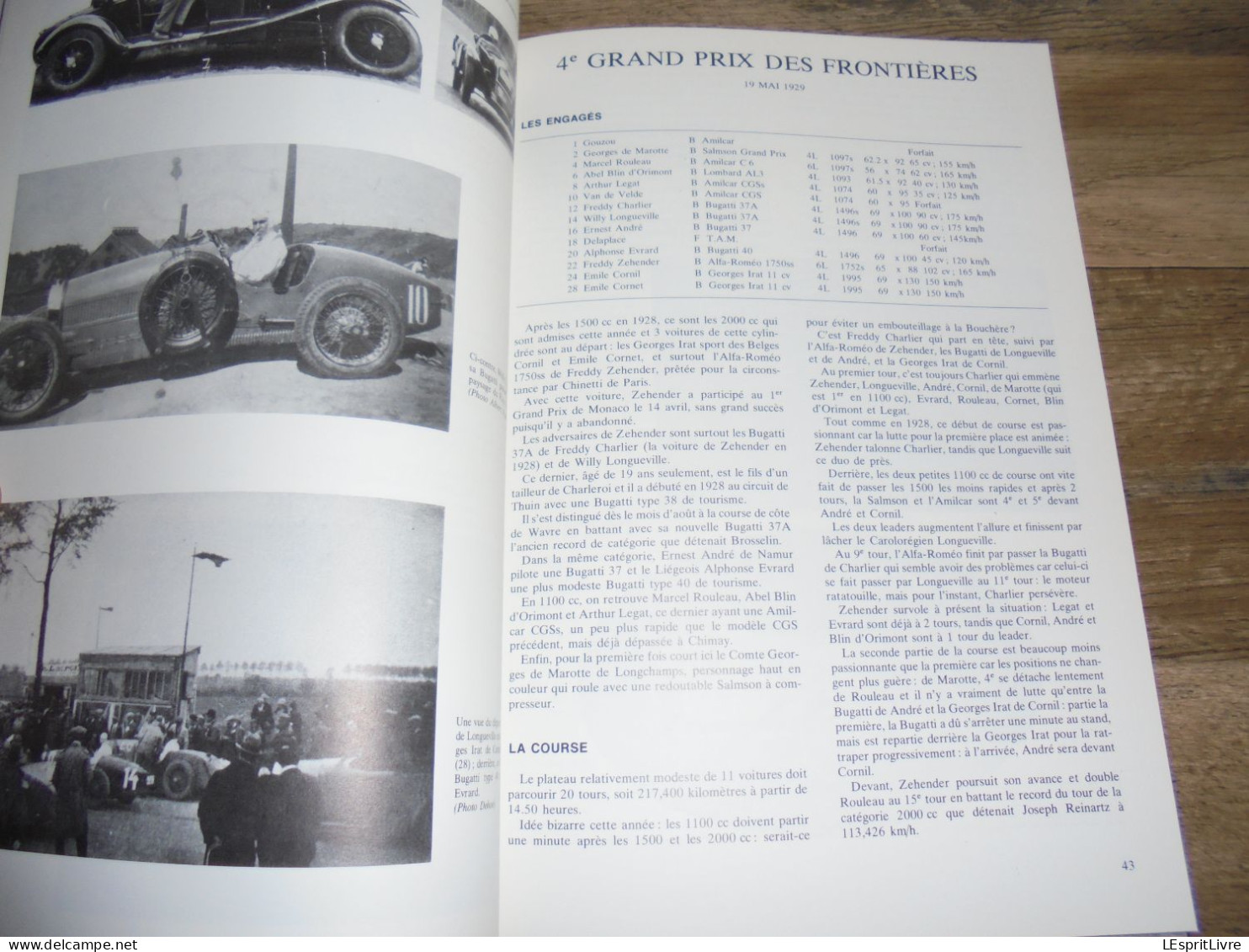 LE GRAND PRIX DES FRONTIERES A CHIMAY Tome 1 1926 à 1959 Biaumet Epuisé Régionalisme Hainaut Course Automobile Auto Car