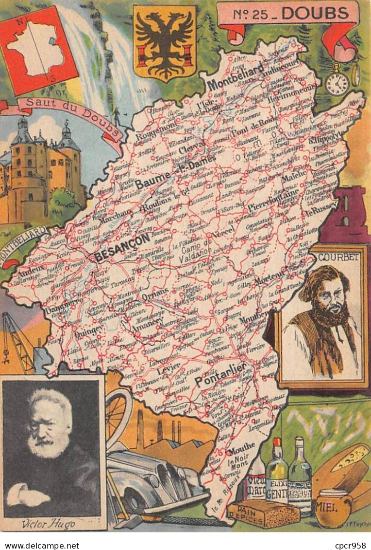 24 - SAN61539 - DORDOGNE - Carte Géographique Du Département - CPSM 10x15 Cm - Autres & Non Classés