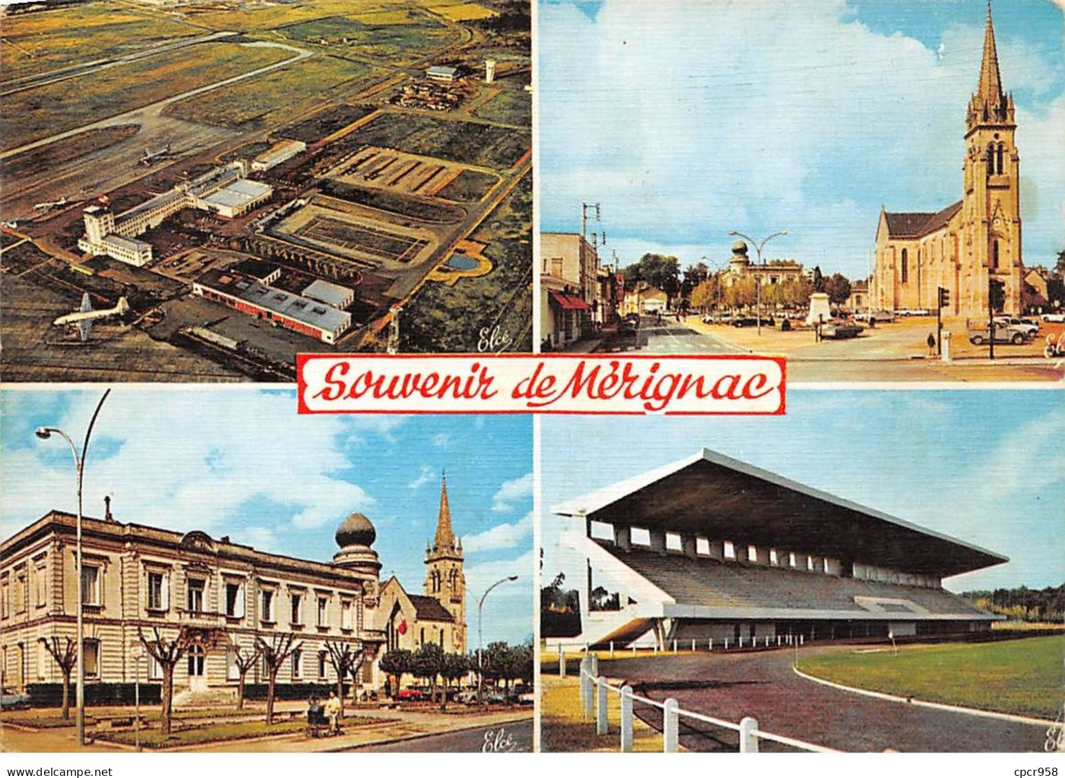 33 - SAN61560 - MERIGNAC - Vue Générale Sur L'Aéroport - La Mairie - Le Stade Municipale - Elcé  - CPSM 10x15 Cm - Merignac