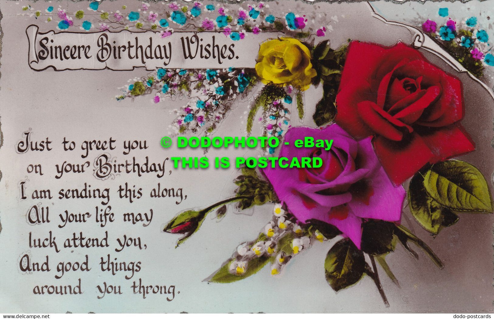 R504026 Sincere Birthday Wishes. Just To Greet You On Your Birthday. RP. 2837. 1 - Welt