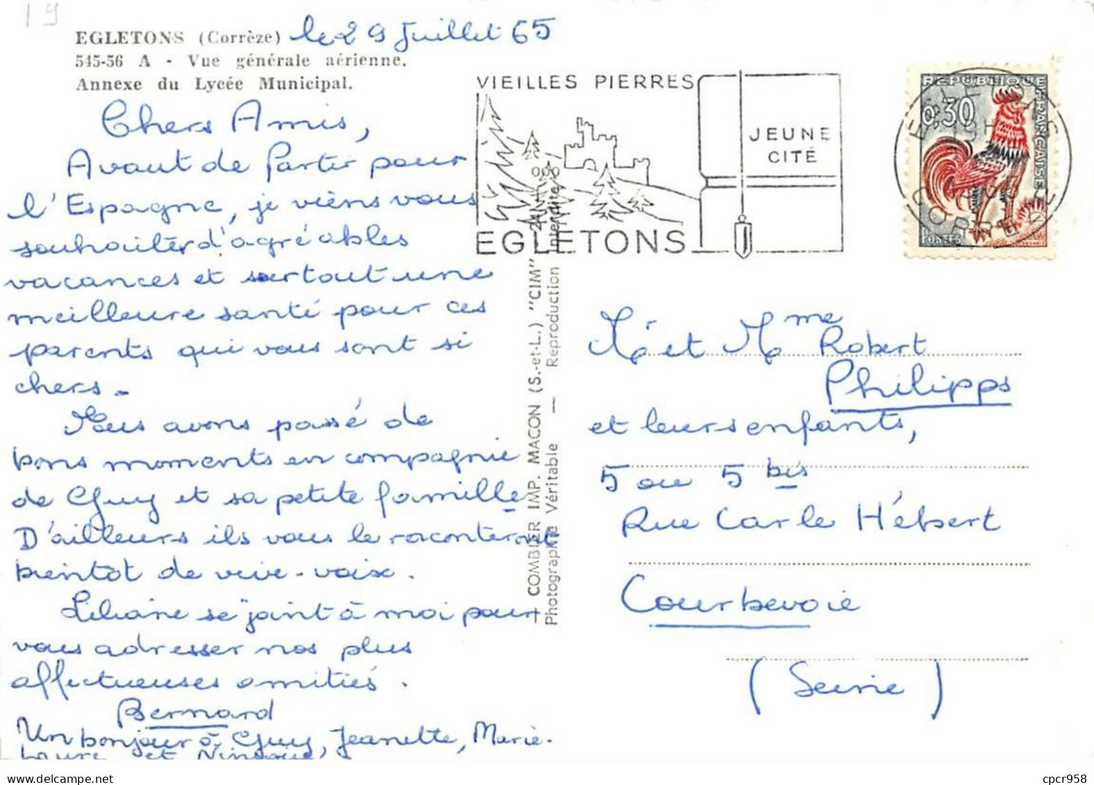 19 - SAN61528 - EGLETONS - Vue Aérienne - Combier - CPSM 10x15 Cm - Egletons