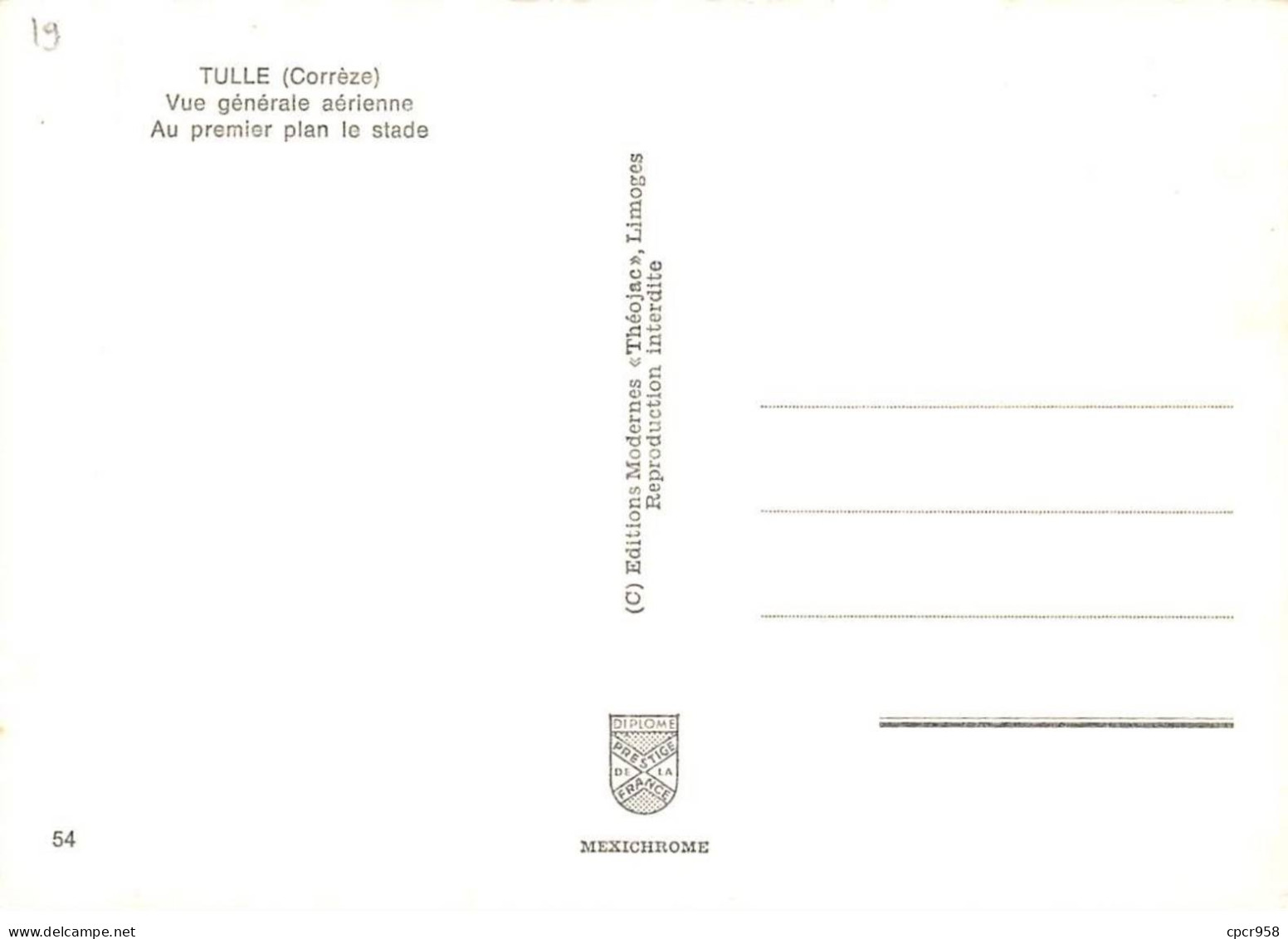 19 - SAN61490 - TULLE - Vue Générale Aérienne - Au Premier Plan, Le Sade - Editions Modernes - CPSM 10x15 Cm - Tulle