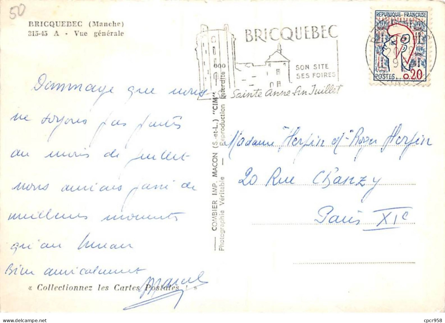 50 - SAN60789 - BRICQUEBEC - Vue Générale - Combier 315-45 A - CPSM 10x15 Cm - Bricquebec