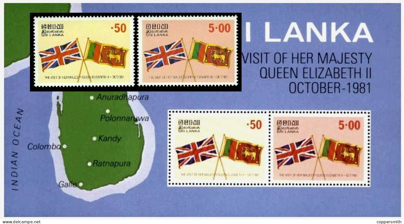 (0094) Sri Lanka  1982 / Royal Visit Sheet / Bf / Bloc   ** / Mnh Michel BL 16 - Sri Lanka (Ceylon) (1948-...)