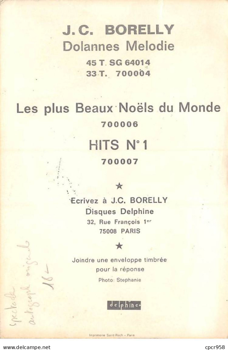 Musique - N°86803 - Jean-Claude Borelly - Carte Avec Autographe - Música Y Músicos