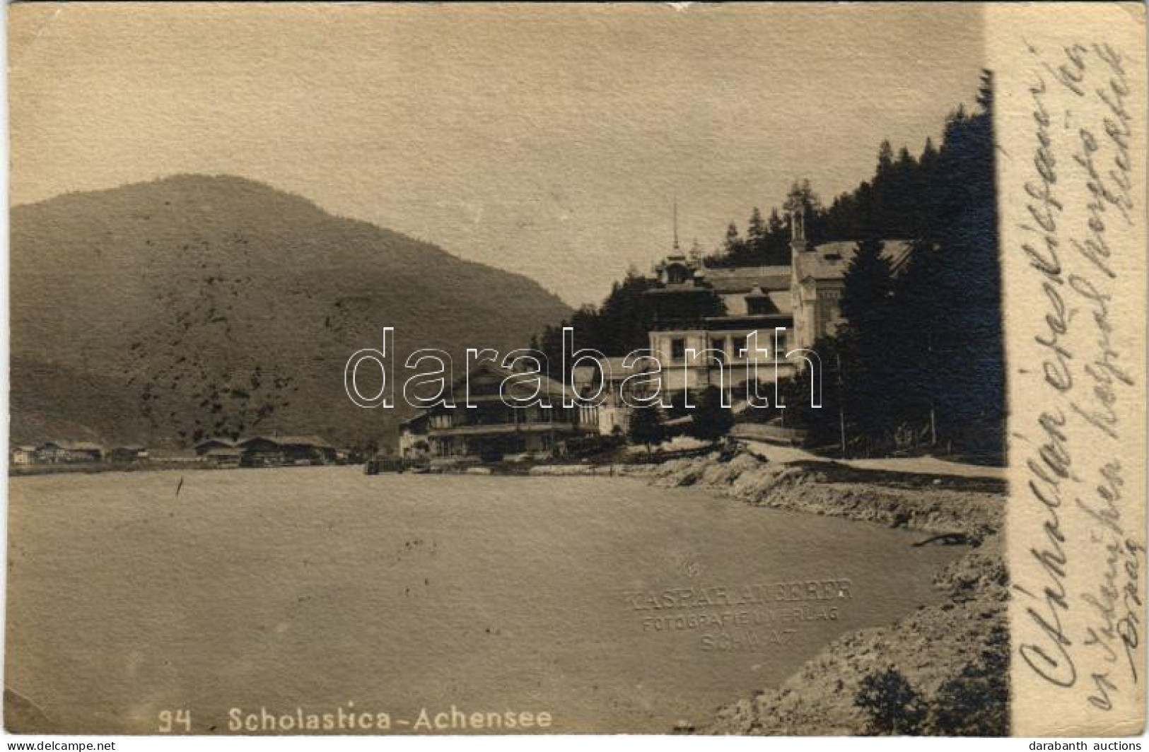 T4 1904 Achensee (Tirol), Scholastica / Hotel. Kaspar Angerer (Schwaz) Photo (cut) - Non Classés