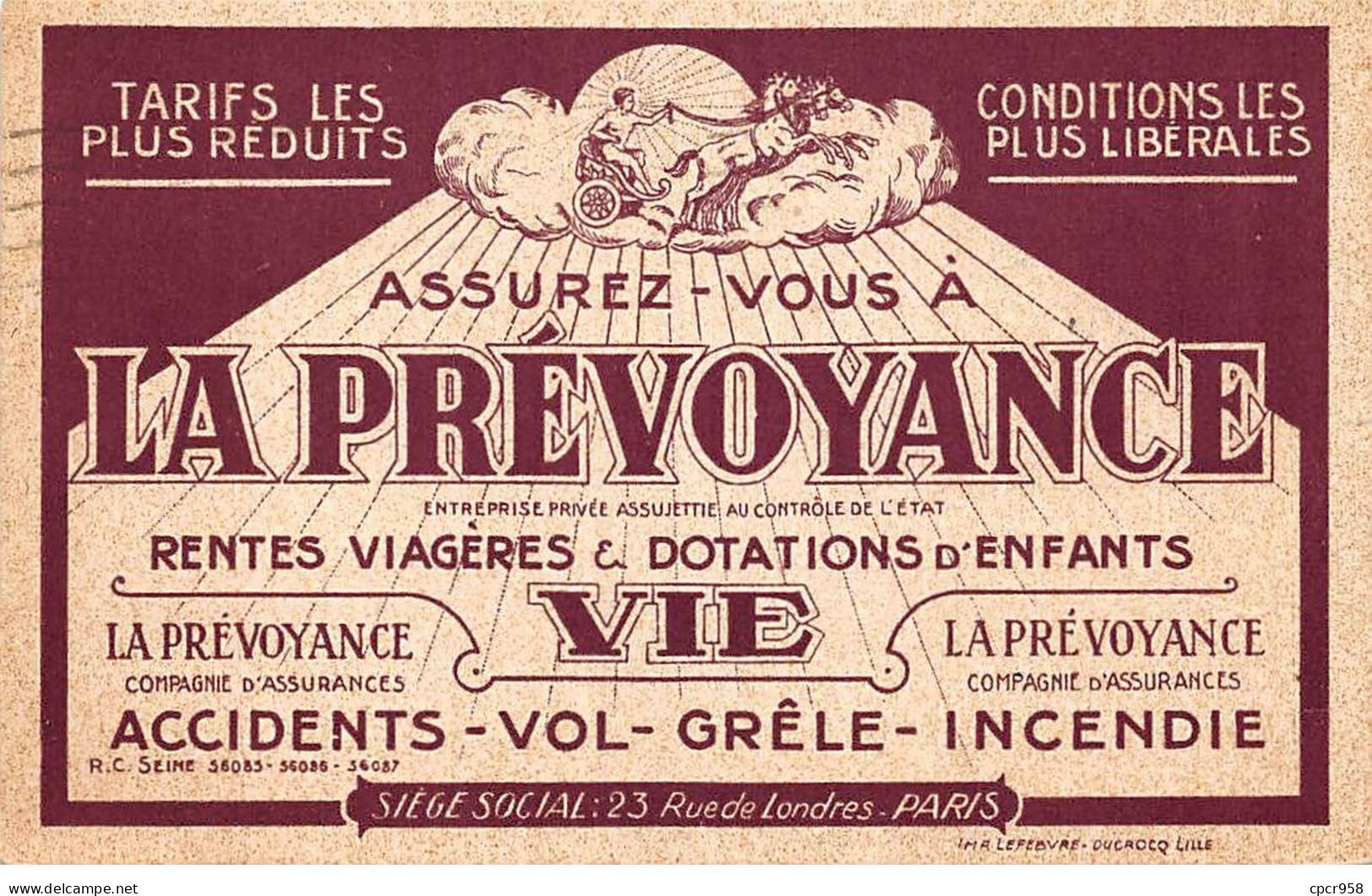 Publicité - N°86521 - Assurez-vous à La Prévoyance - Publicité