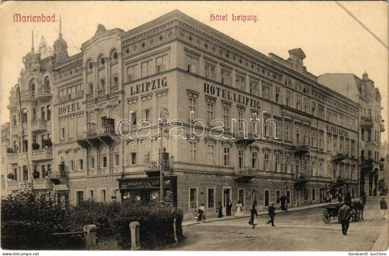 T2/T3 1908 Mariánské Lázne, Marienbad; Hotel And Restaurant Leipzig Josef Seidl (EK) - Zonder Classificatie