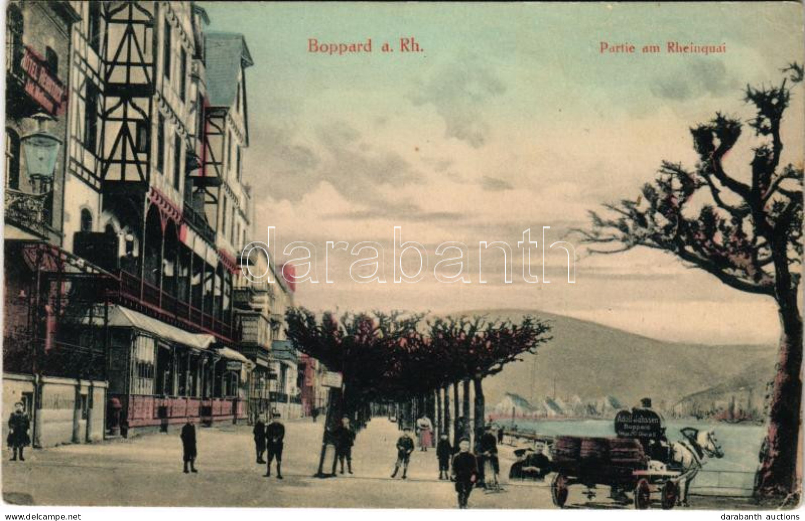 T4 1911 Boppard, Partie Am Rheinquai / Riverside, Street View (pinhole) - Non Classés