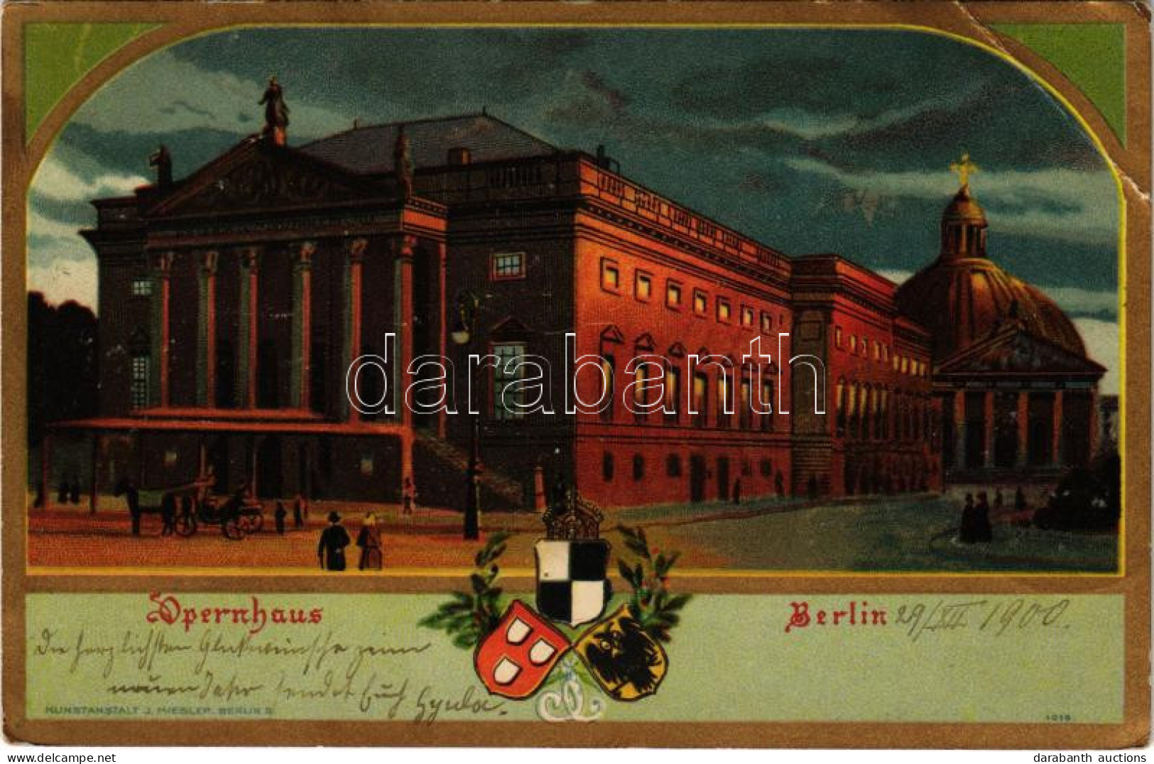 T3/T4 1900 Berlin, Opernhaus / Opera House, Coat Of Arms. Art Nouveau, Litho (EB) - Sin Clasificación