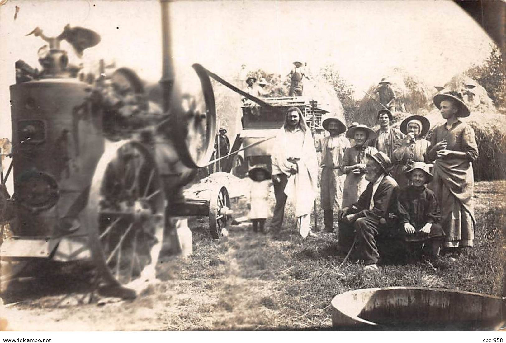 Agriculture - N°86641 - Scène De Battage Avec Une Machine à Vapeur - Carte Photo à Localiser - Culture