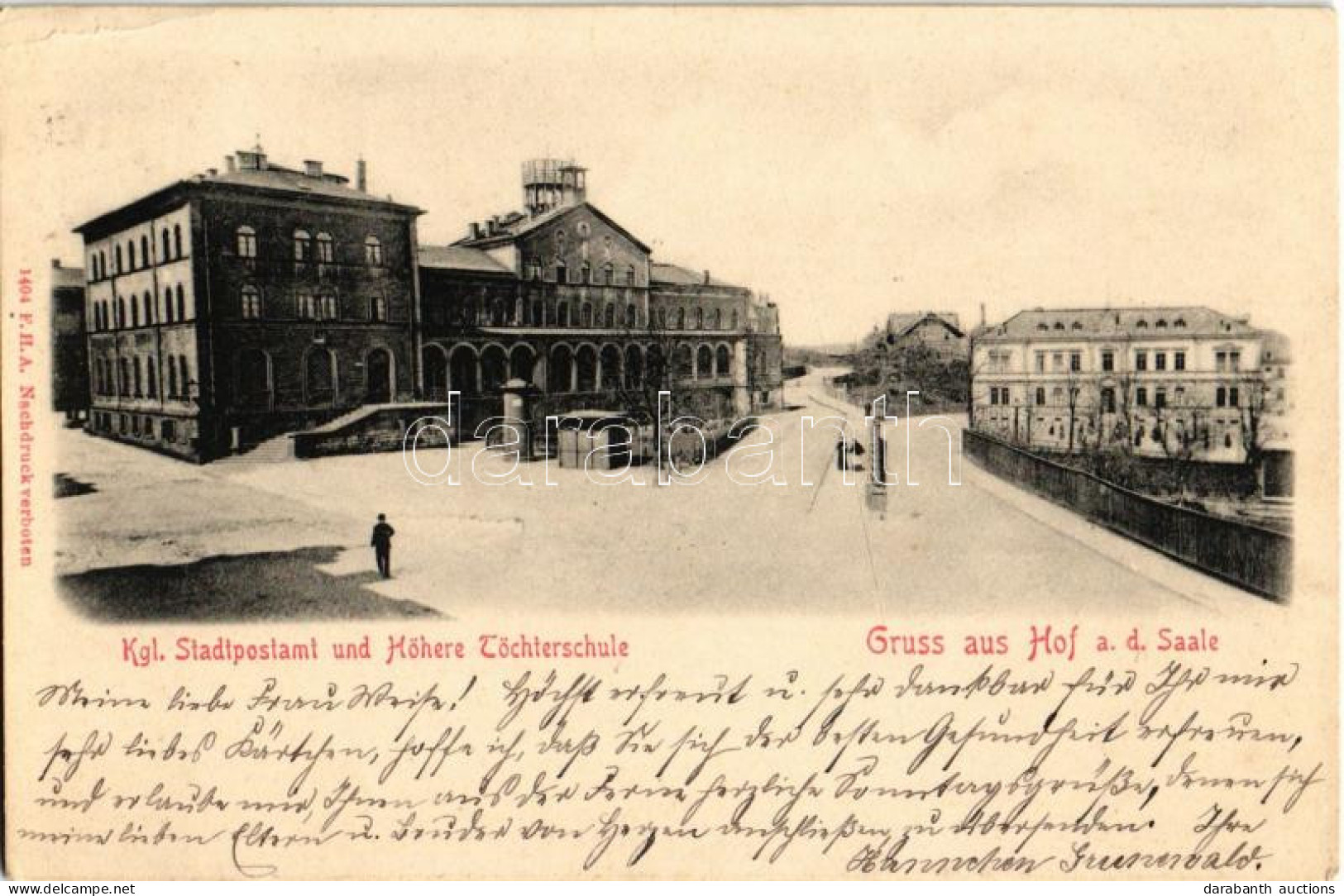 T2/T3 1903 Hof A. D. Saale, Kgl. Stadtpostamt Und Höhere Töchterschule / Post Office, Girls' School (EK) - Unclassified