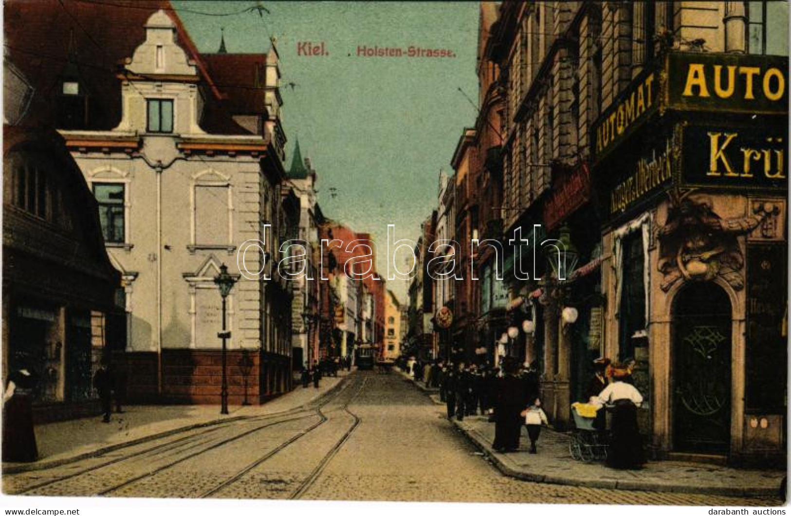 T2/T3 1913 Kiel, Holsten-Strasse / Street View, Tram, Shops (EK) - Unclassified
