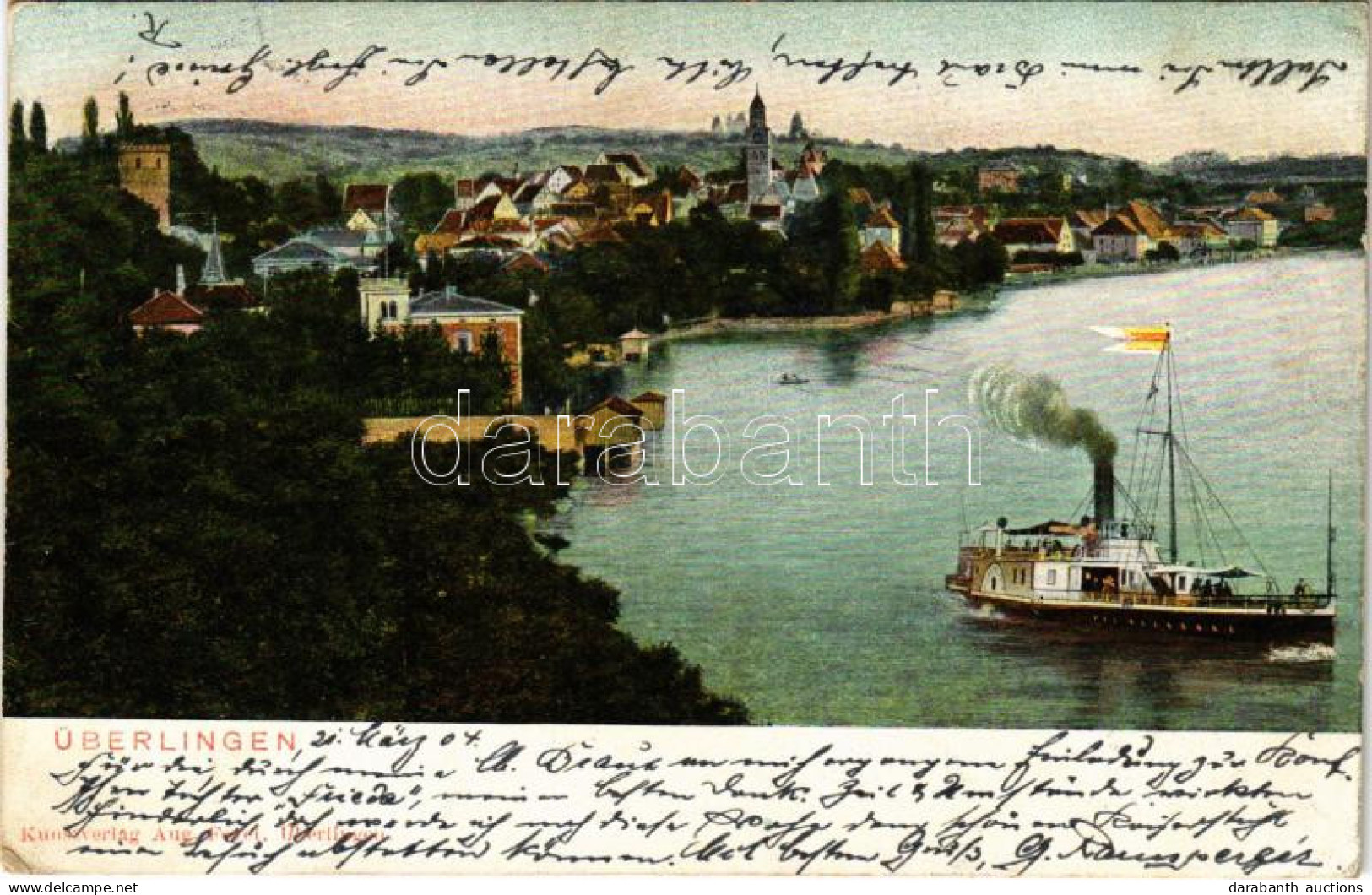 T3 1904 Überlingen, Ueberlingen; General View With Steam Ship - Sin Clasificación