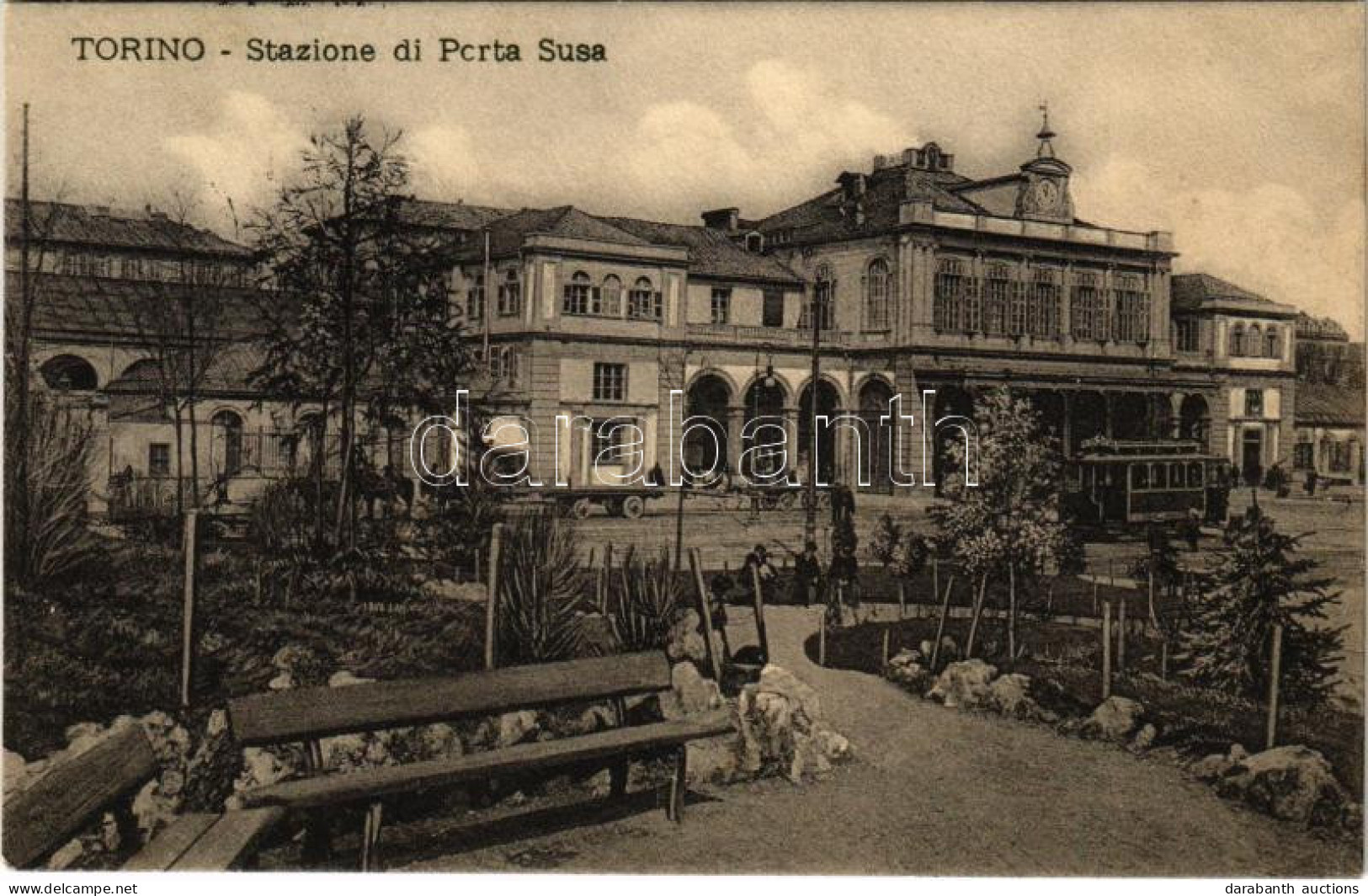 T2 1912 Torino, Turin; Stazione Di Porta Susa / Railway Station, Tram - Non Classés