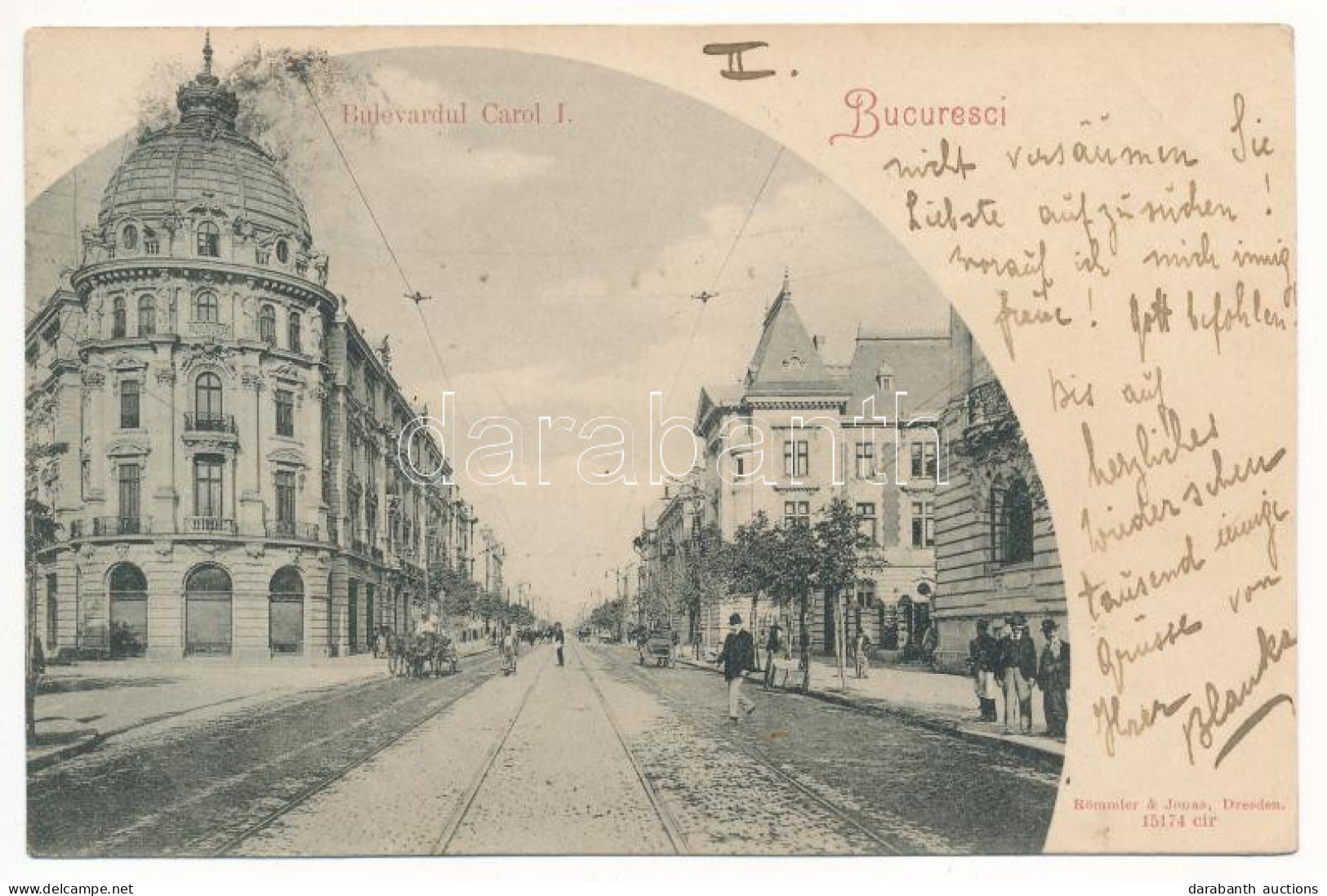 * T2/T3 1900 Bucharest, Bukarest, Bucuresti, Bucuresci; Bulevardul Carol I., Palat Al Ministerului De Razboi / Street, P - Zonder Classificatie