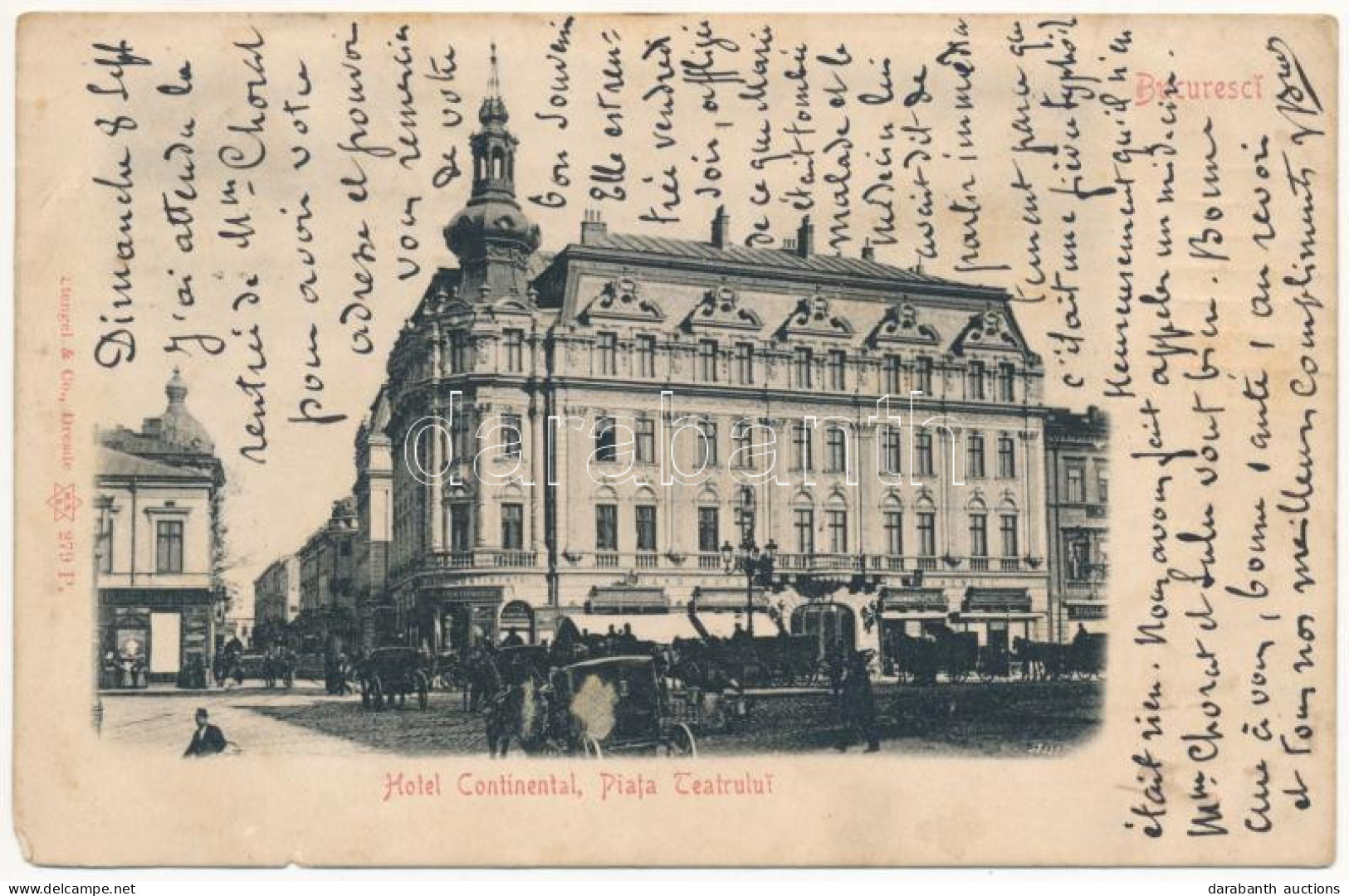 T4 Bucharest, Bukarest, Bucuresti, Bucuresci; Hotel Continental, Piata Teatrului / Square, Hotel, Shops (EM) - Non Classés